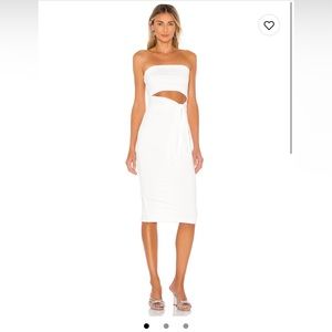 Superdown white tube midi dress